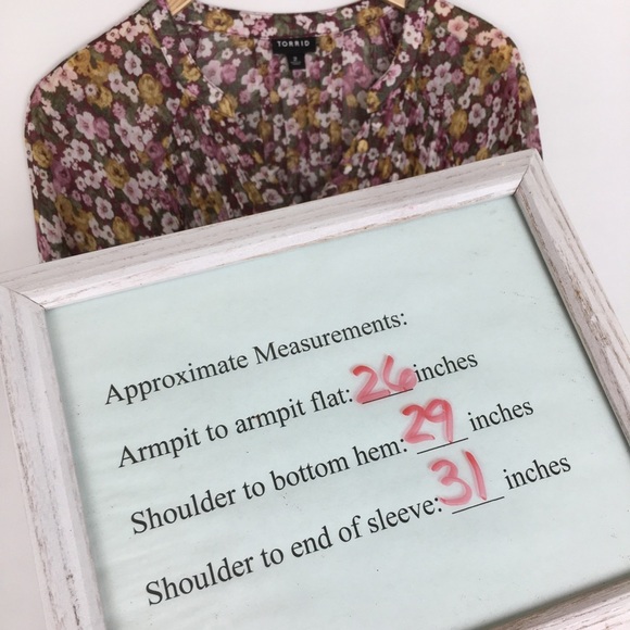 Torrid Crinkle Chiffon Smocked Floral Blouson Sleeve Blouse Size 2X Peasant Top - Picture 16 of 16